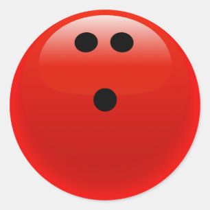 Red Bowling Ball Runder Aufkleber