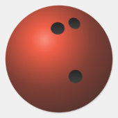 Red Bowling Ball Runder Aufkleber (Vorderseite)