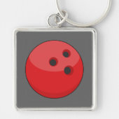 Red Bowling Ball Schlüsselanhänger (Vorne)