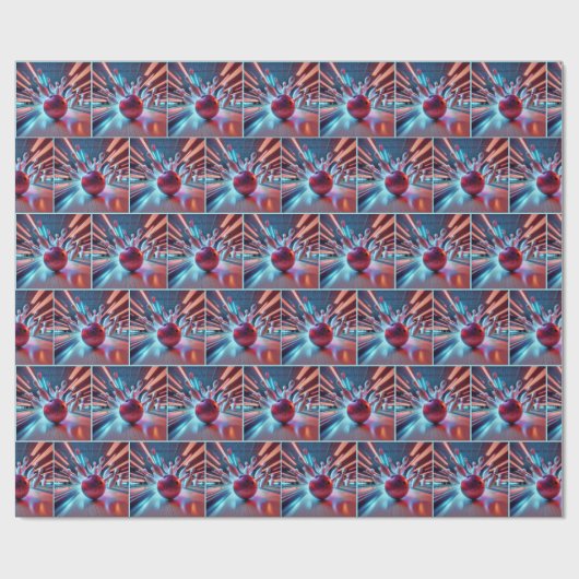 Red Bowling Ball Strike Geschenkpapier (Flach)
