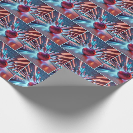 Red Bowling Ball Strike Geschenkpapier (Ecke)