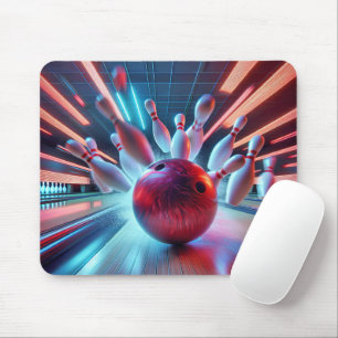 Red Bowling Ball Strike Mousepad