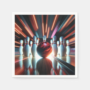 Red Bowling Ball und Buttone Serviette