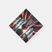 Red Bowling Ball und Buttone Serviette (Ecke)