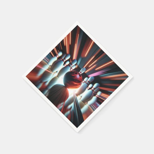 Red Bowling Ball und Buttone Serviette (Ecke)