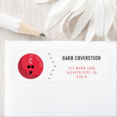 Red Bowling Ball w/ Initial for Bowler Sports (Insitu)