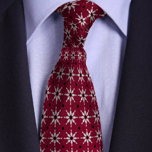Red Bowling Button Blume Muster Krawatte