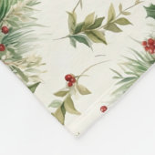 Red Bows and Holly Leaves Fleecedecke (Ecke)