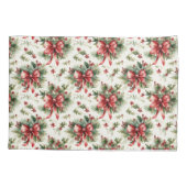 Red Bows and Holly Leaves Kissenbezug (Rückseite)