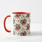 Red Bows and Holly Leaves Tasse (Links)