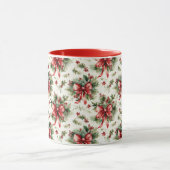 Red Bows and Holly Leaves Tasse (Zentrum)