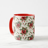 Red Bows and Holly Leaves Tasse (Vorderseite Links)