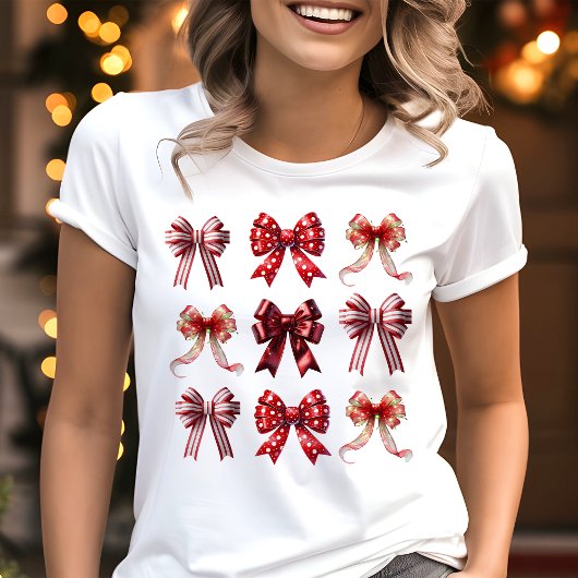 Red Bows Coquette Weihnachten Tri-Blend Shirt