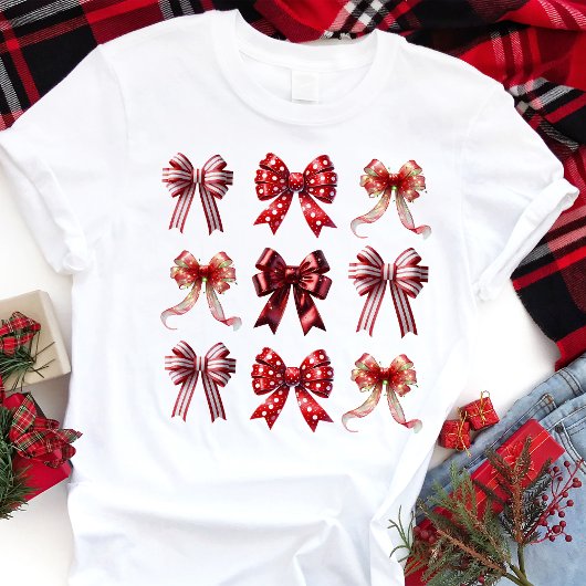 Red Bows Coquette Weihnachten Tri-Blend Shirt