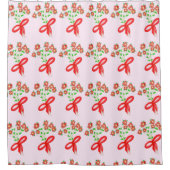 Red Bows Duschvorhang (Vorderseite)