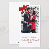 Red Bows Erste Weihnachten zusammen Fotokarte (Vorne/Hinten)