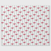 Red Bows & Garland Muster für Weihnachtsgeschenke Geschenkpapier (Flach)