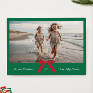 RED Bows GREEN CREAM MERRY Weihnachten Foto