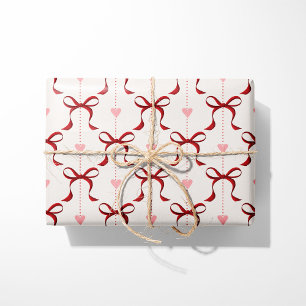 Red Bows & Hearts Geschenkpapier