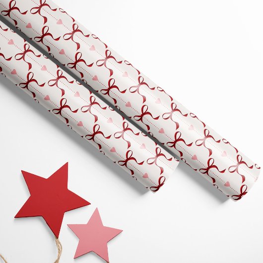 Red Bows & Hearts Geschenkpapier