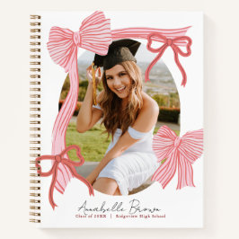 Red Bows Photo Graduation Guest Book Notizblock