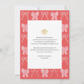 Red Bows Photo Message Graduation Announcement Einladung (Rückseite)