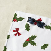 Red Bows und Weihnachts Holly Pflanze Muster & Nam Strandtuch (Beispiel)