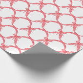Red Bows Watercolor Geschenkpapier (Ecke)