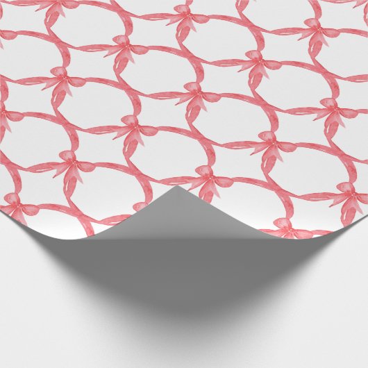 Red Bows Watercolor Geschenkpapier (Ecke)