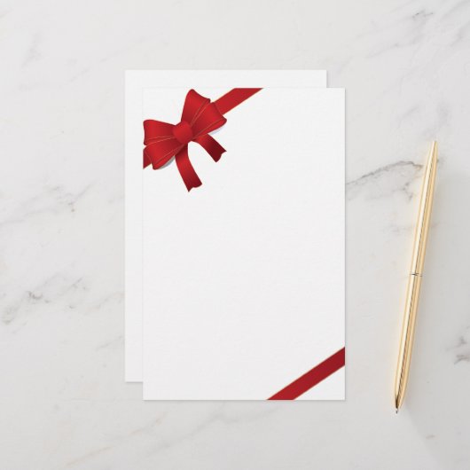 Red Bows Weihnachtsgeschichten Briefpapier (Vorderseite/Rückseite Beispiel)