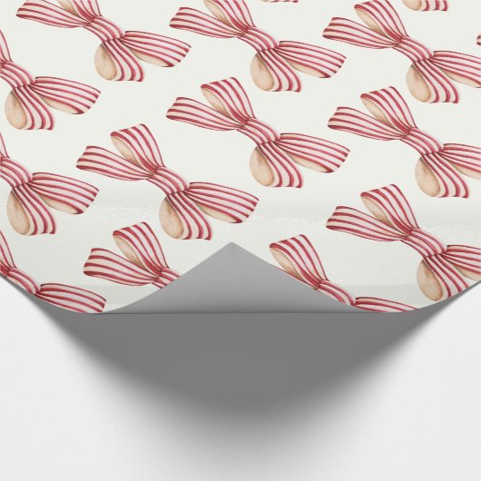 Red Bows Weihnachtspapier Geschenkpapier (Ecke)