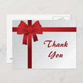 Red Bows Winter Danke Postkarte (Vorne/Hinten)