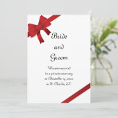 Red Bows Winter Ehe / Eloption Ankündigung (Stehend Vorderseite)