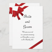 Red Bows Winter Ehe / Eloption Ankündigung (Vorne/Hinten)