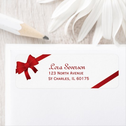 Red Bows Winter Rücksendeadresse (Insitu)