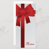Red Bows Winter Wedding Menu Menükarte (Vorne/Hinten)