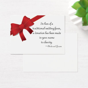 Red Bows Winter Wedding Wohltätigkeit Fevor Card