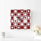 Red Box Clock Quadratische Wanduhr (Zuhause)