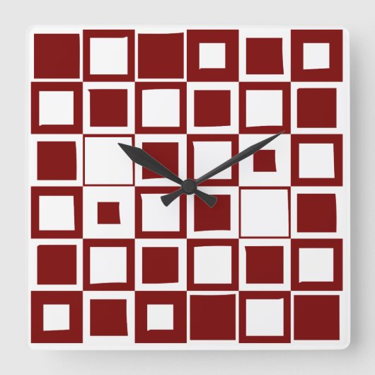 Red Box Clock Quadratische Wanduhr (Vorderseite)