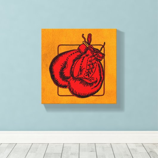 Red Boxing Gloves Leinwanddruck (Insitu (Holzboden))