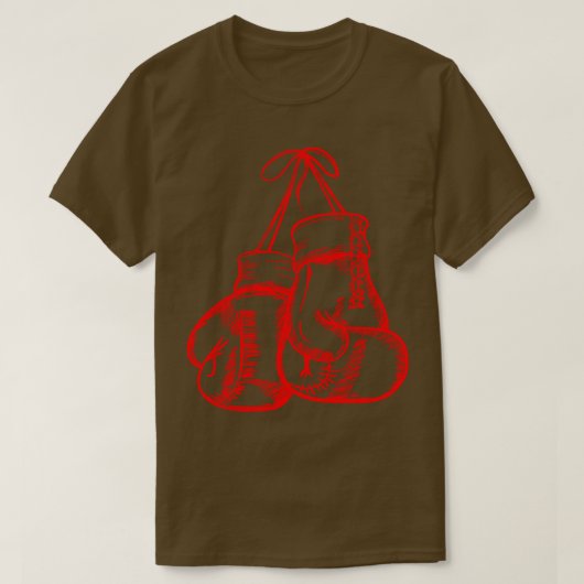 Red Boxing Gloves Lines T-Shirt (Design vorne)