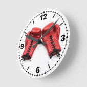 Red Boxing Gloves Wall Clock, Boxing Clock Face Runde Wanduhr (Winkel)