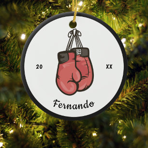 Red Boxing Gloves Wettbewerbsvorteile Boxer Name & Keramik Ornament