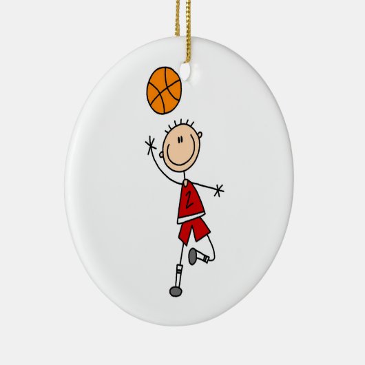 Red Boy Basketball T - Shirt und Geschenke Keramikornament (Rechts)