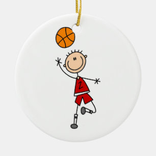 Red Boy Basketball T - Shirt und Geschenke Keramikornament