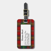 Red Boyd Tartan Karierte Gepäckmarke Gepäckanhänger (Vorderseite vertikal)