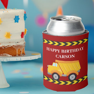 Red Boys Birthday Party Custom Dump Truck Dosenkühler