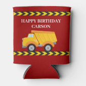 Red Boys Birthday Party Custom Dump Truck Dosenkühler (Vorderseite)