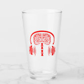 Red Brain Listing to Loud Music Glas (Vorderseite)