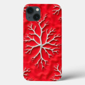 Red Branch Art iPhone Case with Embossed Design (Rückseite)